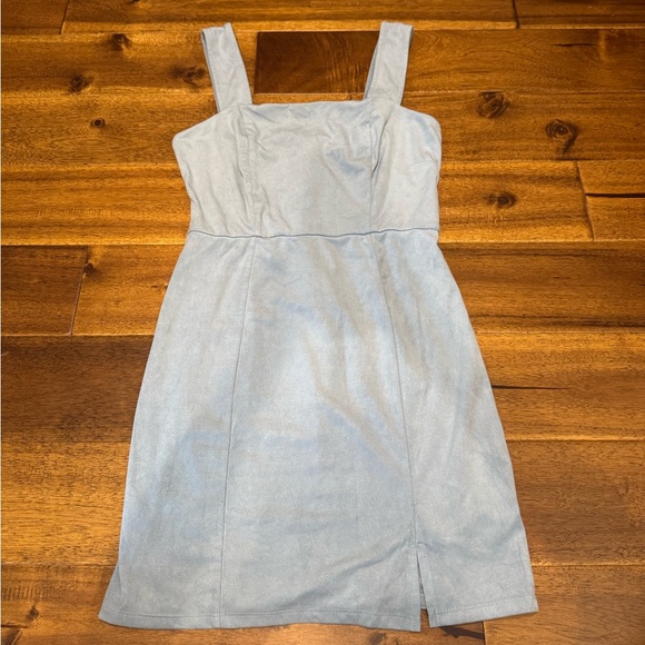 Light Blue Suede Dress - Picture 1 of 3